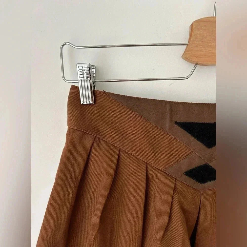 Paco Rabanne high  waisted wool brown skort - Picture 3 of 11